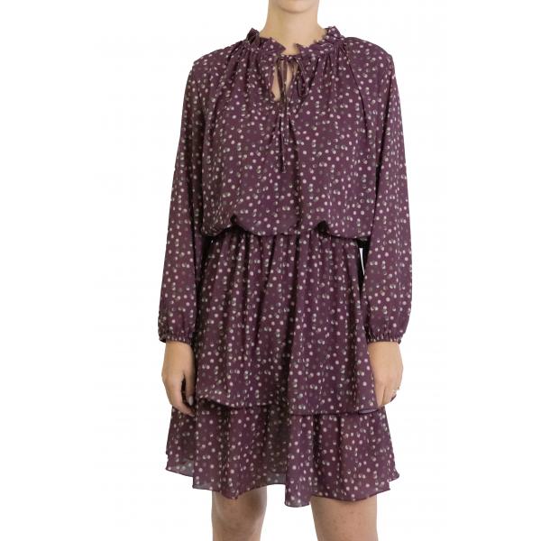 Vestito con mini pois con laccio 